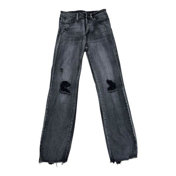 Joe’s Jeans Black Distressed Girls' Aubrey Relaxed High Rise Pants 14 - Picture 1 of 2